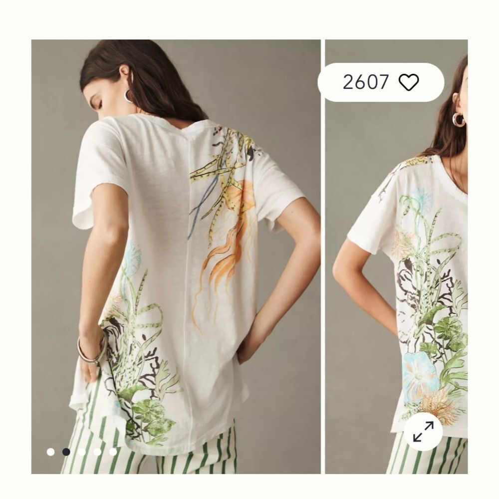 Pilcro Size Small The Jordyn Perfect Oversized Cotton-Slub Tee by Anthropologie - Picture 3 of 8